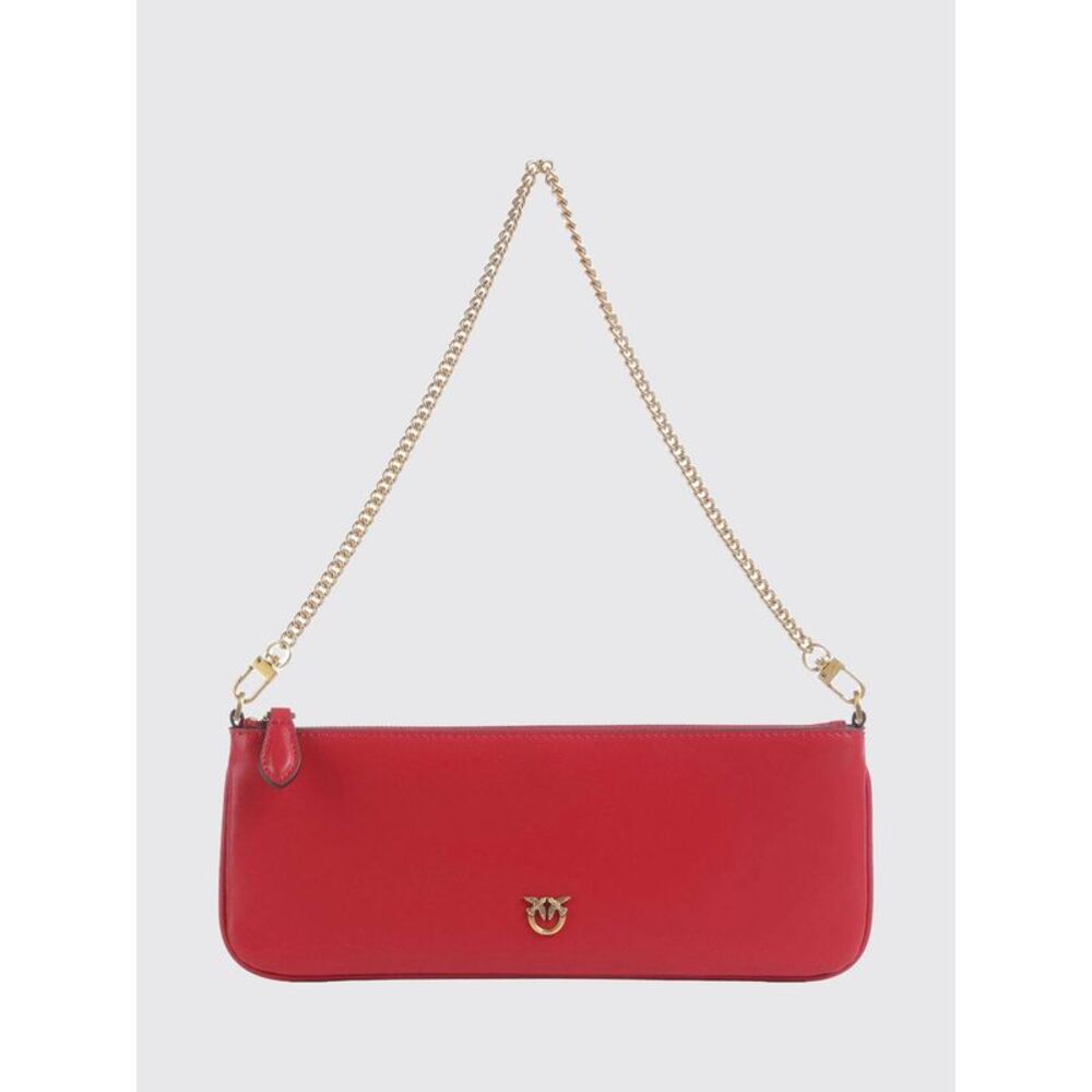 Pinko Women Pinko Mini Half Moon Calf Leather Crossbody Bag With Love Birds Logo